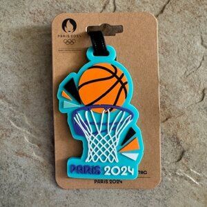 BASKETBALL OFFICIAL Paris 2024 OLYMPICS SILICONE LUGGAGE TAG -NWT